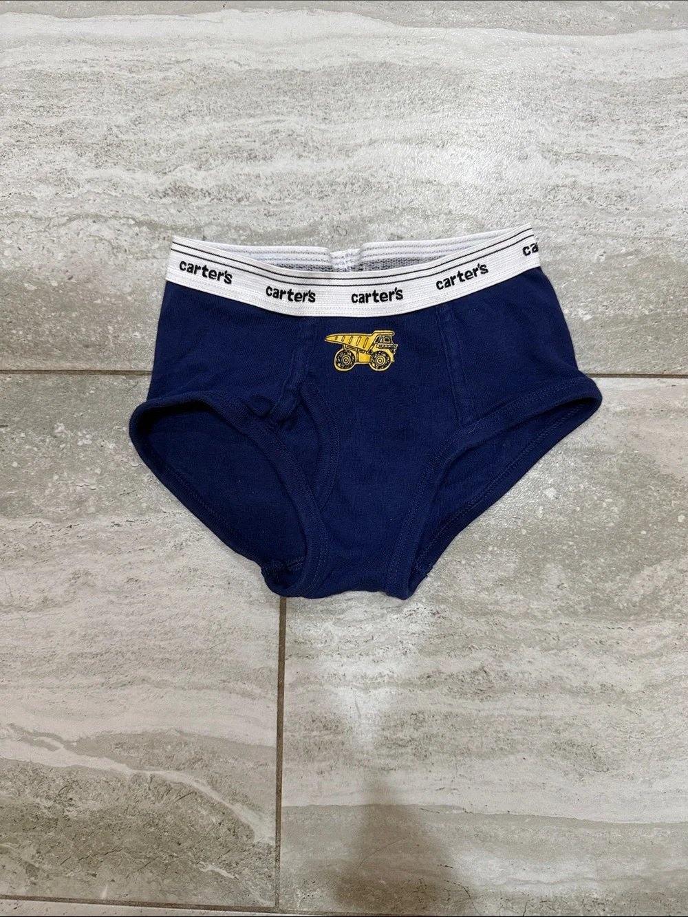 Carter's Navy Briefs with Yellow Dump Truck Graphic
